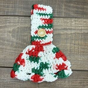 Kitchen Tea Hand Towel Topper Holder Christmas Holiday Cotton Crochet by Seller